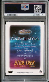 2010 Star Trek Women Of Star Trek Autograph Emily Banks Barrows LE Auto PSA 10